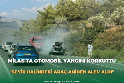 MİLAS’TA OTOMOBİL YANGINI KORKUTTU